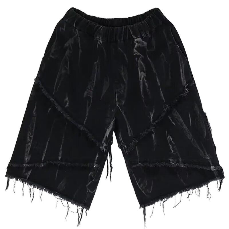 Men's Denim Shorts Supplier - OEM High Street Retro Wide Leg Breathable Loose