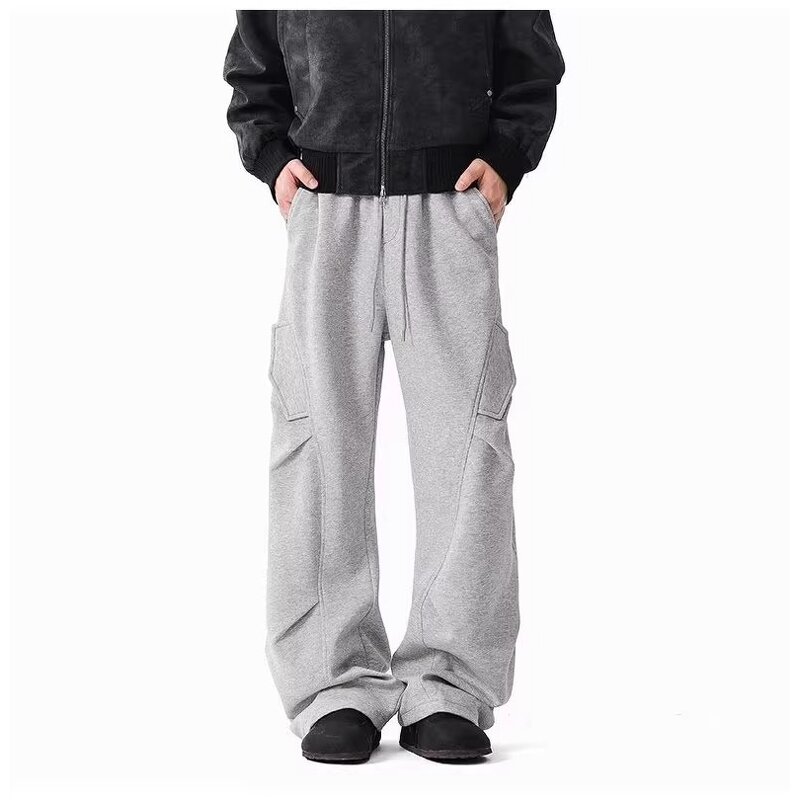 Men's Sweatpants Manufacturer - OEM 2025 Oversized Heavyweight Trendy Wide Leg High Waist