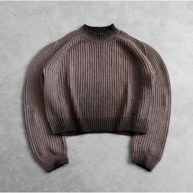 Men's Pullover Sweater Manufacturer - OEM New Winter Retro Simple Knitted Half Pullover