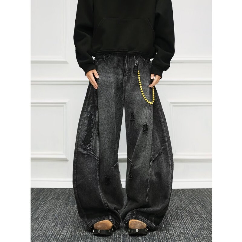 Men's Jeans Manufacturer - OEM Custom Vintage Casual Mid Waist Loose Baggy