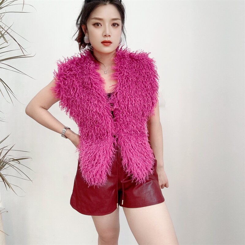 Ladies Fur Vest Factory - OEM New Sexy Backless Fur Collar Halter Top