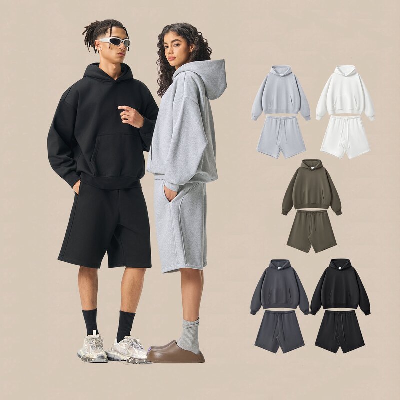 Men's Hoodies Manufacturer - OEM Men's Solid 350G Boxy Sweater American Hip Hop