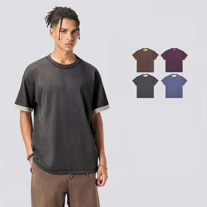 Men's T-Shirt Factory - OEM Custom Men's Sports Oversize Contrast Color Mesh