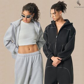 Men's Hoodie Supplier - OEM Men's Heavy High Quality Luxury Zip up Thickened