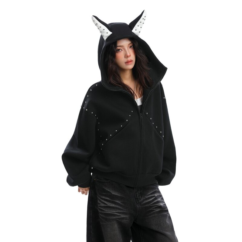 Men's Hoodie Manufacturer - OEM High Street Hooded Sweater 2025 New Loose Boxy