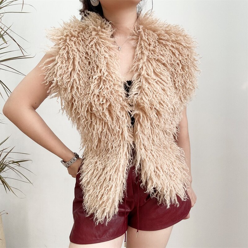 Ladies Fur Vest Factory - OEM New Sexy Backless Fur Collar Halter Top
