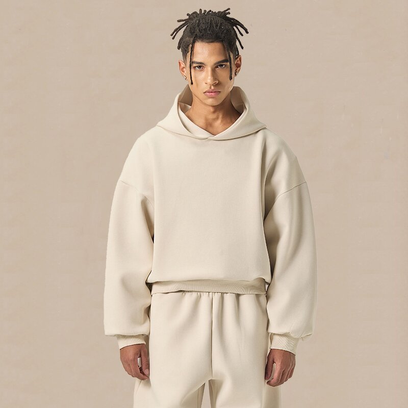 Men's Hoodie Manufacturer - OEM Men's Old Money Style V-Neck 380G Pure Cotton