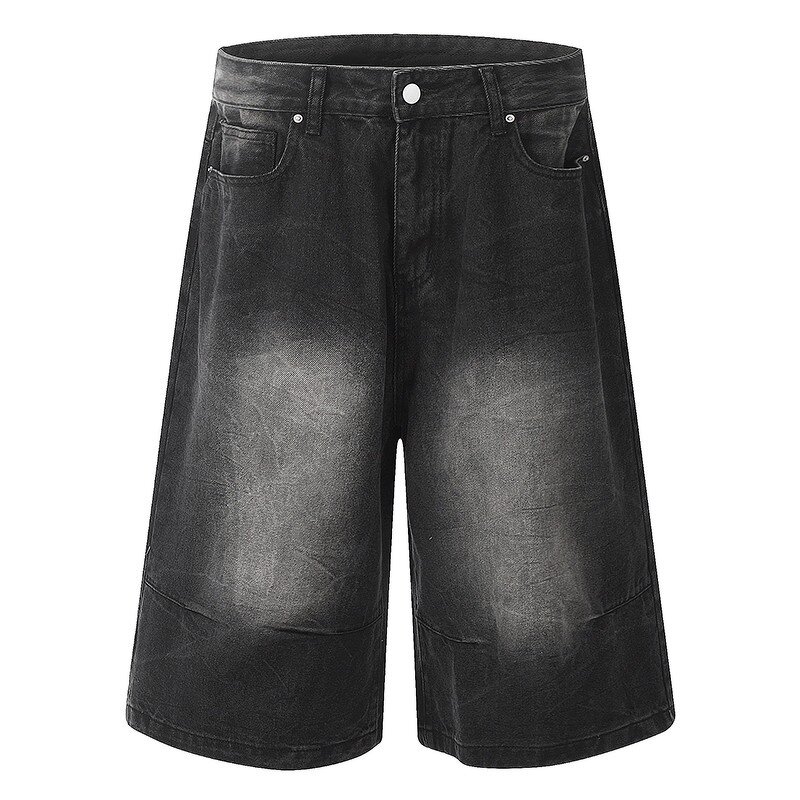 Men's Shorts Factory - OEM Custom Retro Gray Solid Elastic Waist Cropped