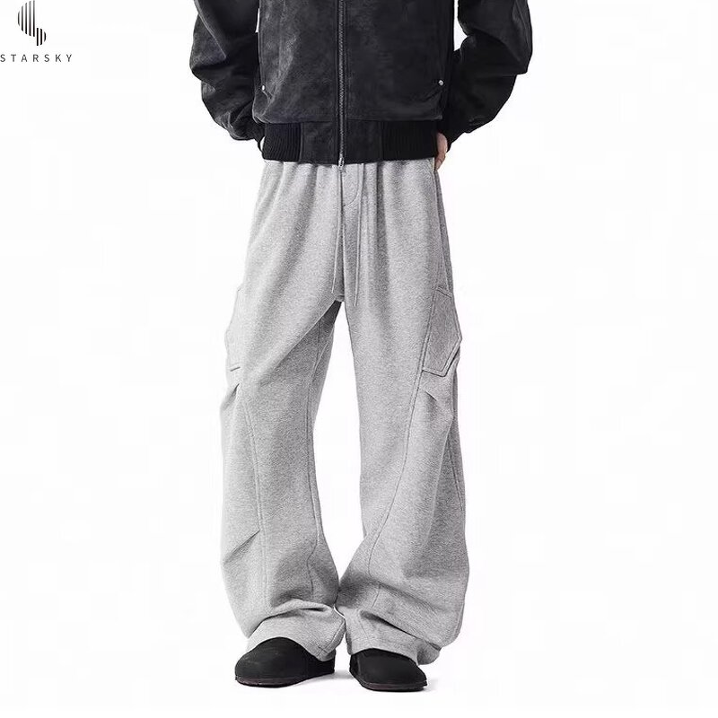 Men's Sweatpants Manufacturer - OEM 2025 Oversized Heavyweight Trendy Wide Leg High Waist