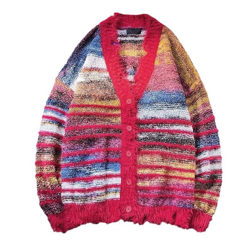 Men's Cardigan Manufacturer - OEM 2024 Men Knitted Basic V-neck Solid Color