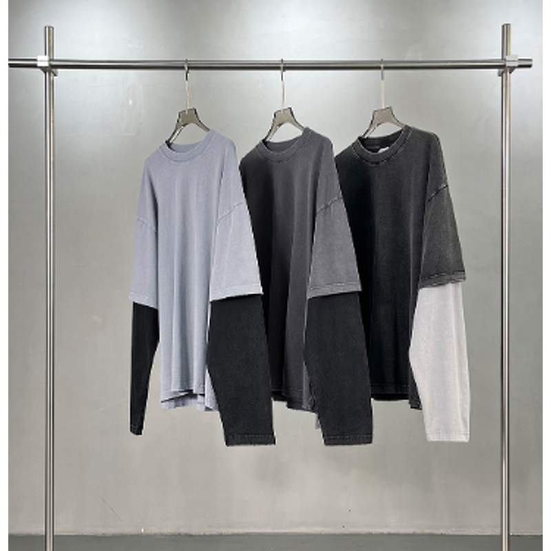 Men's T-Shirt Manufacturer - OEM Men's Retro Hollow Short Sleeve V-Neck Boxy