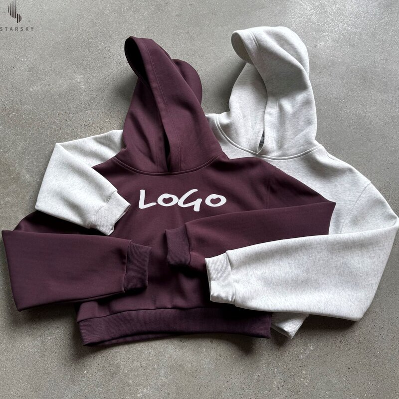 Women's Hoodies Factory - OEM Crewneck Casual Hooded Sports Boxy Crop Top