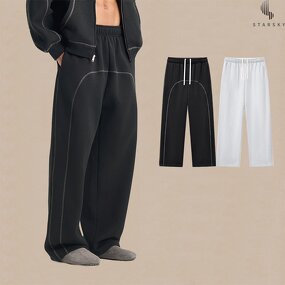 Men's Sports Pants Factory - OEM Men's Heavyweight Mid Waist Drawstring Loose Fit