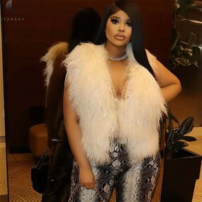 Ladies Fur Vest Factory - OEM New Sexy Backless Fur Collar Halter Top