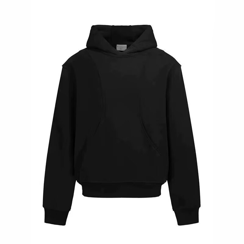 Men's Hoodie Manufacturer - OEM Custom Black Solid Oversized Hooded Sweater Zipper