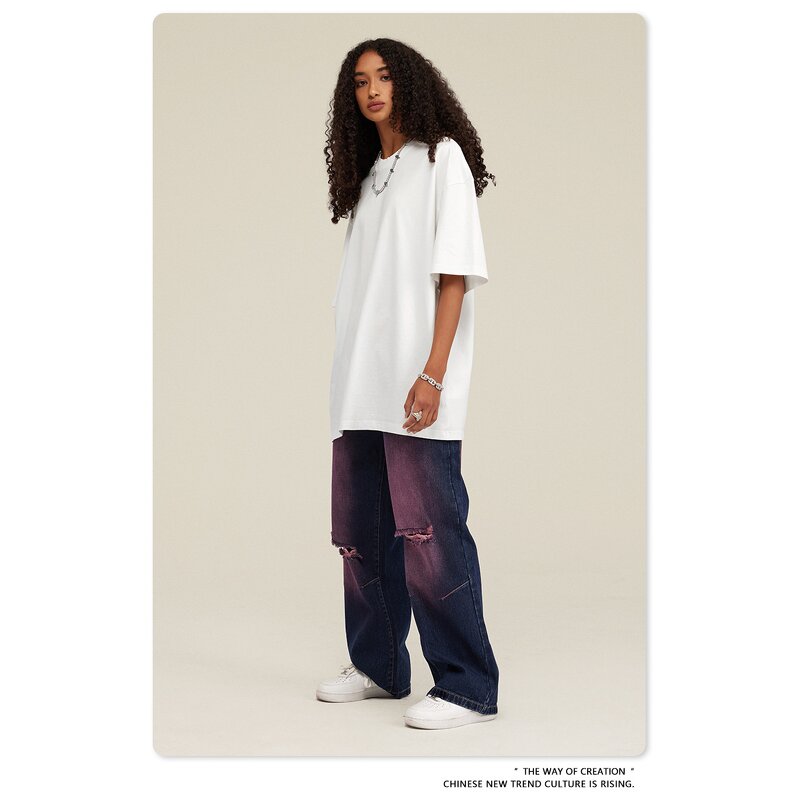 Men's T-Shirt Manufacturer - OEM Men's 2025 Oversize Cotton Jersey Fabric Washed Heavy