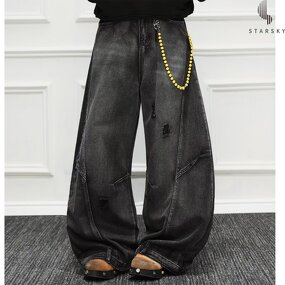 Men's Jeans Manufacturer - OEM Custom Vintage Casual Mid Waist Loose Baggy