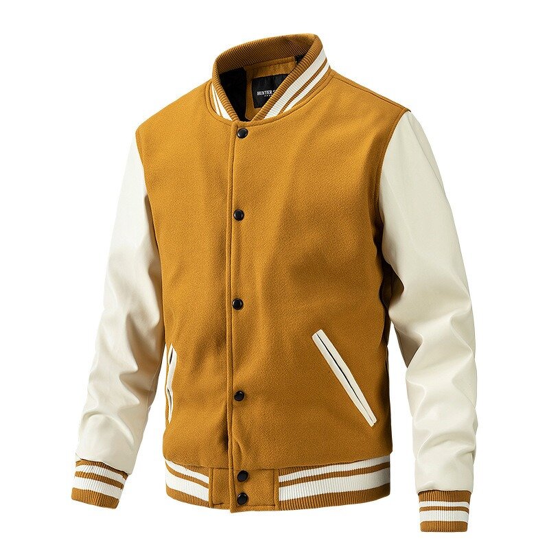 Men's Baseball Jacket Supplier - OEM Custom Logo Wholesale Loose Pilot Double Zipper