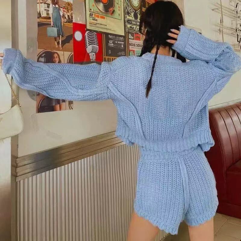 Women's Hoodie Sweatsuit Factory - OEM Custom INS Spice Girls Embroidery Distressed Crop