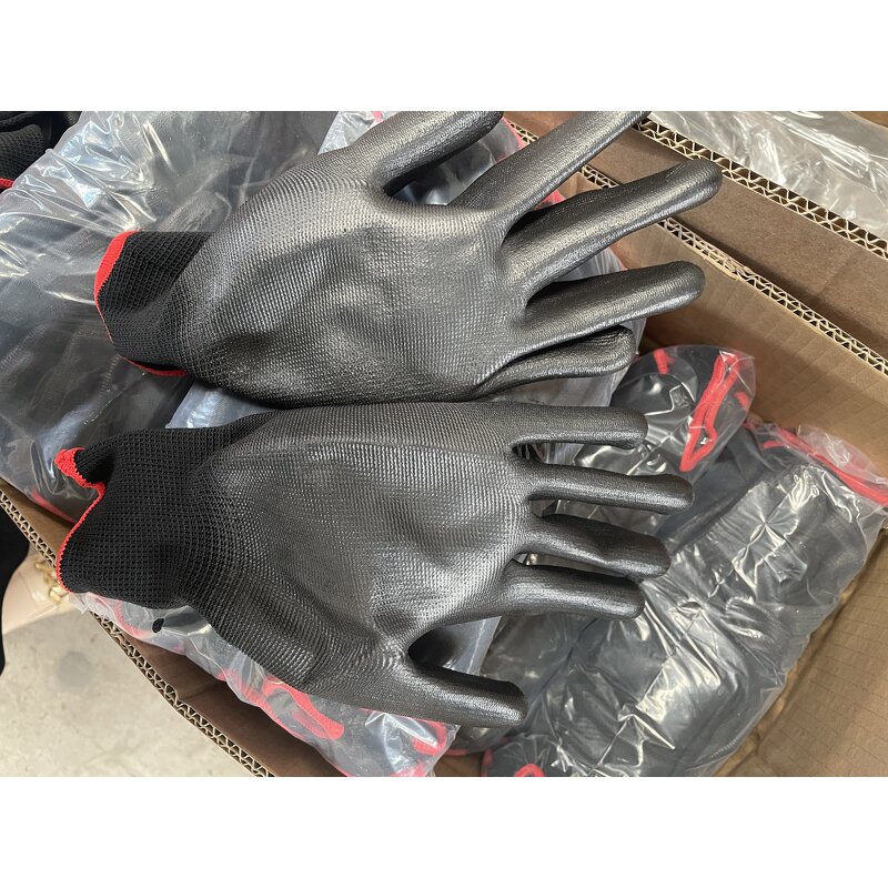 Garden Gloves Manufacturer - OEM Wholesale 13 Gauge Black PU Palm