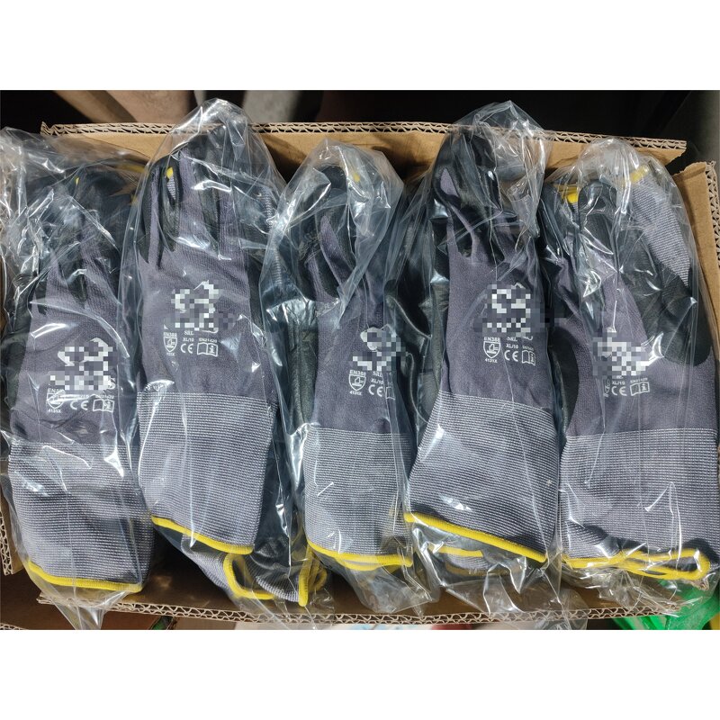 Work Gloves Manufacturer - OEM Custom Printed Logo 15G Nylon Nitrile