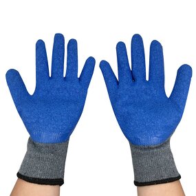 Safety Gloves Manufacturer - OEM Anti-Cut 10G Grey Cotton Blue Latex