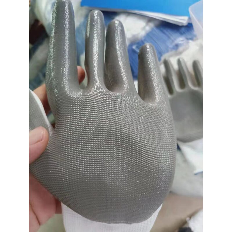 Protective Gloves Manufacturer - OEM Printed Logo 13G Polyester Nitrile