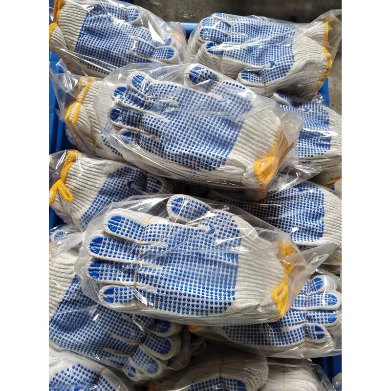 Work Gloves Manufacturer - OEM Manufacturer's Blue PVC Dotted Palm