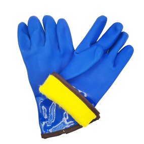 Winter Work Gloves Factory - OEM EN374 Heavy Duty PVC Blue Sandy