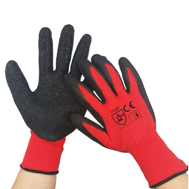 Construction Gloves Factory - OEM Custom Printed 13G Green Nylon