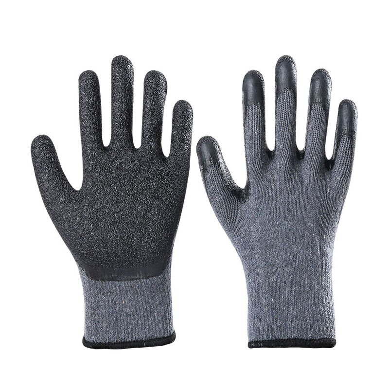 Safety Gloves Factory - OEM High Quality 10G Grey Cotton Blue Latex