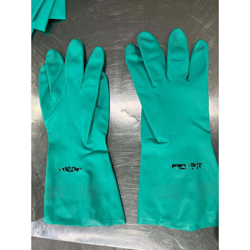 Safety Work Gloves Manufacturer - OEM Wholesale 13 Inches Green Nitrile