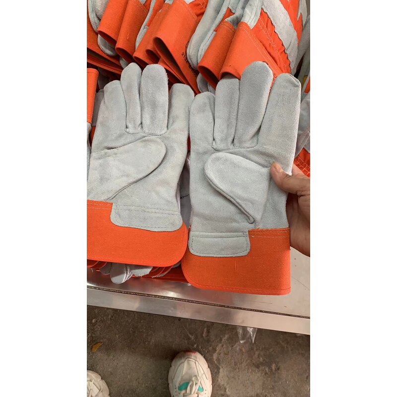 Leather Gloves Manufacturer - OEM Custom Logo Half Palm Cow Split