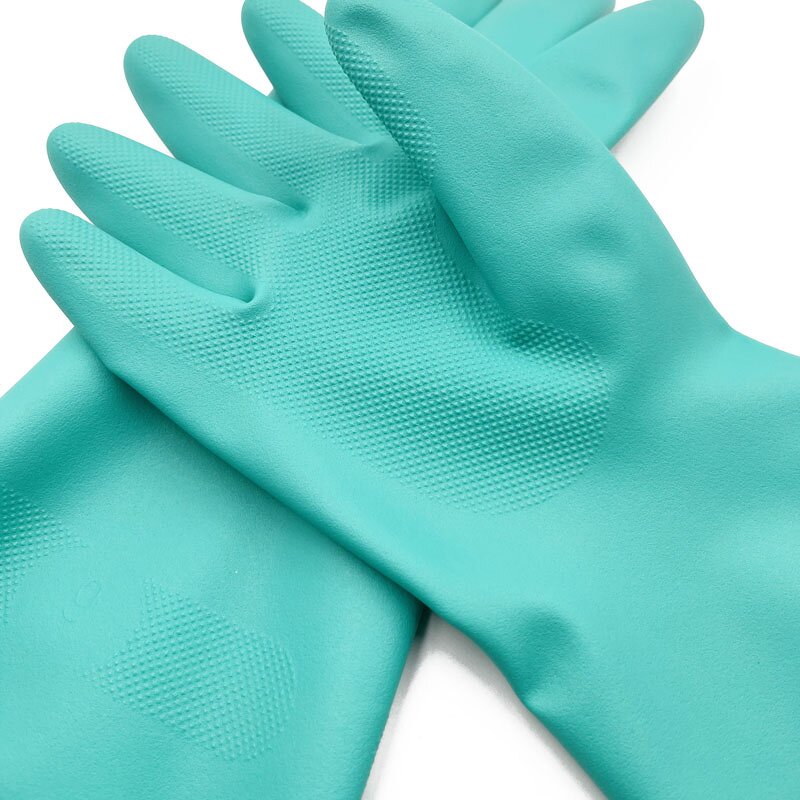 Industrial Gloves Manufacturer - OEM 13'' 15 Mil Anti-Acid Green Nitrile