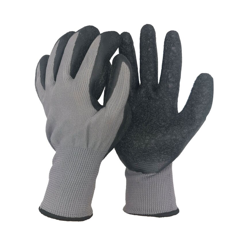 Construction Gloves Factory - OEM Custom Logo Non-Slip Nylon Dip