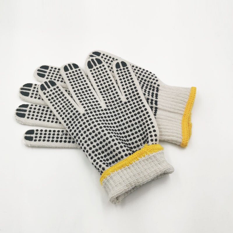 Knitted Gloves Manufacturer - OEM Wholesale 7G 10G White Cotton PVC