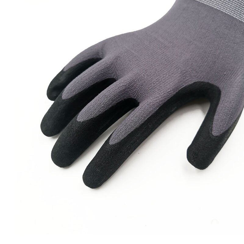 Work Gloves Manufacturer - OEM Custom Printed Logo 15G Nylon Nitrile
