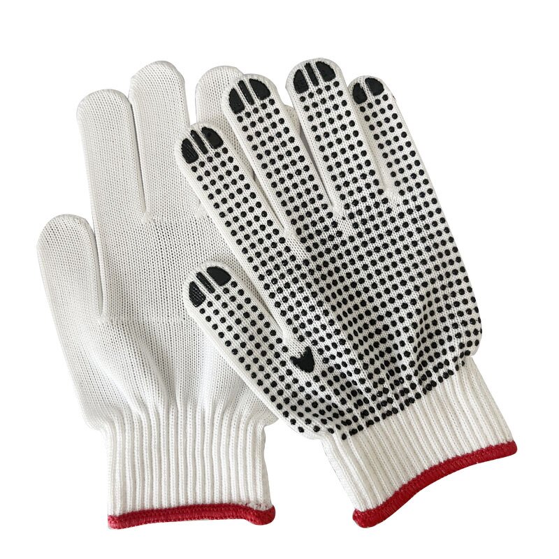 PVC Dotted Gloves Manufacturer - OEM High Quality 7G Black Nylon PVC