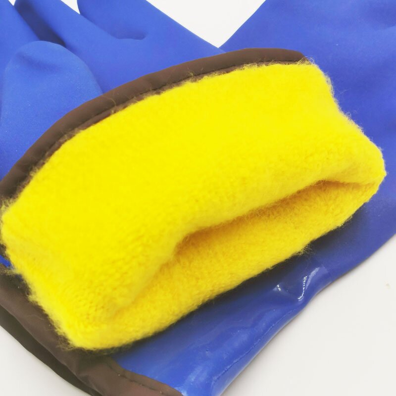 Winter Work Gloves Factory - OEM EN374 Heavy Duty PVC Blue Sandy