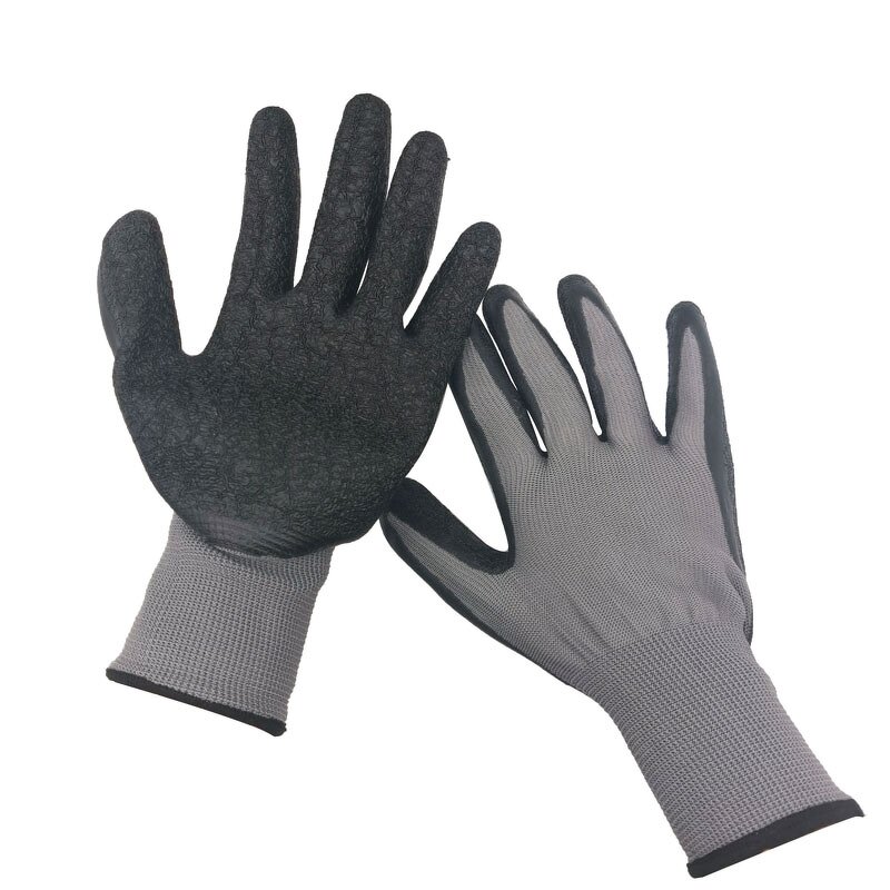 Construction Gloves Factory - OEM 13G EN388 Non-Slip Wrinkle Latex