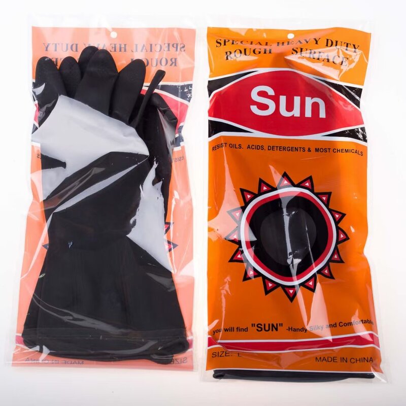 Rubber Gloves Factory - OEM Individually Packed Orange Latex Rubber