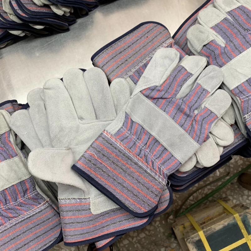 Leather Gloves Manufacturer - OEM Custom Logo Half Palm Cow Split