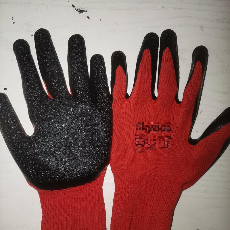 Construction Gloves Factory - OEM Custom Printed 13G Green Nylon