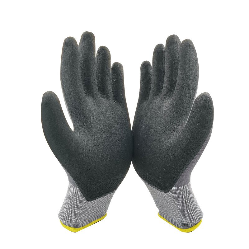 Work Gloves Manufacturer - OEM Custom Printed Logo 15G Nylon Nitrile