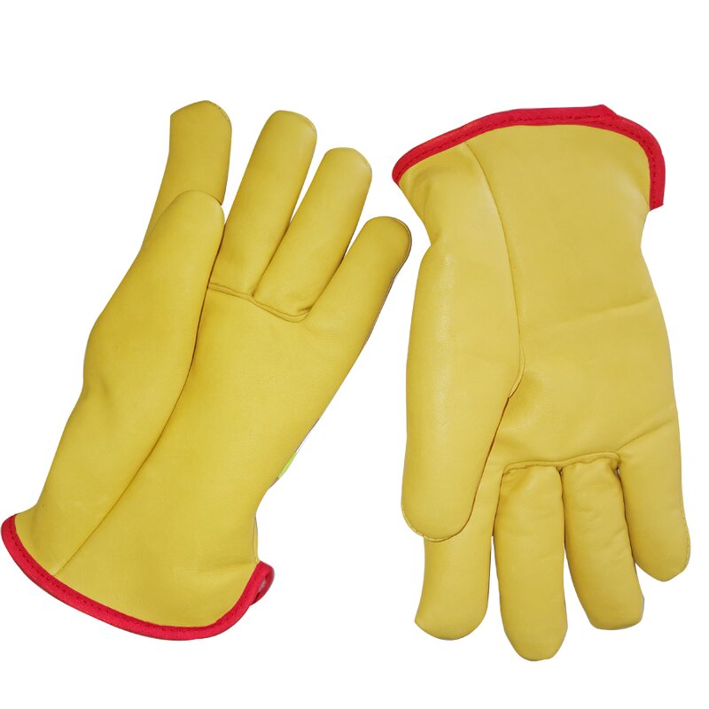 Winter Gloves Factory - OEM Custom Lined Yellow Lambskin Reflective