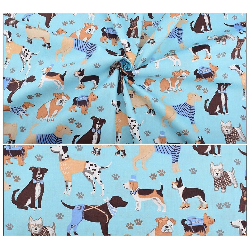 Animal Fabric Manufacturer - OEM 8pcs Cat Dog Printed Cotton Bundles
