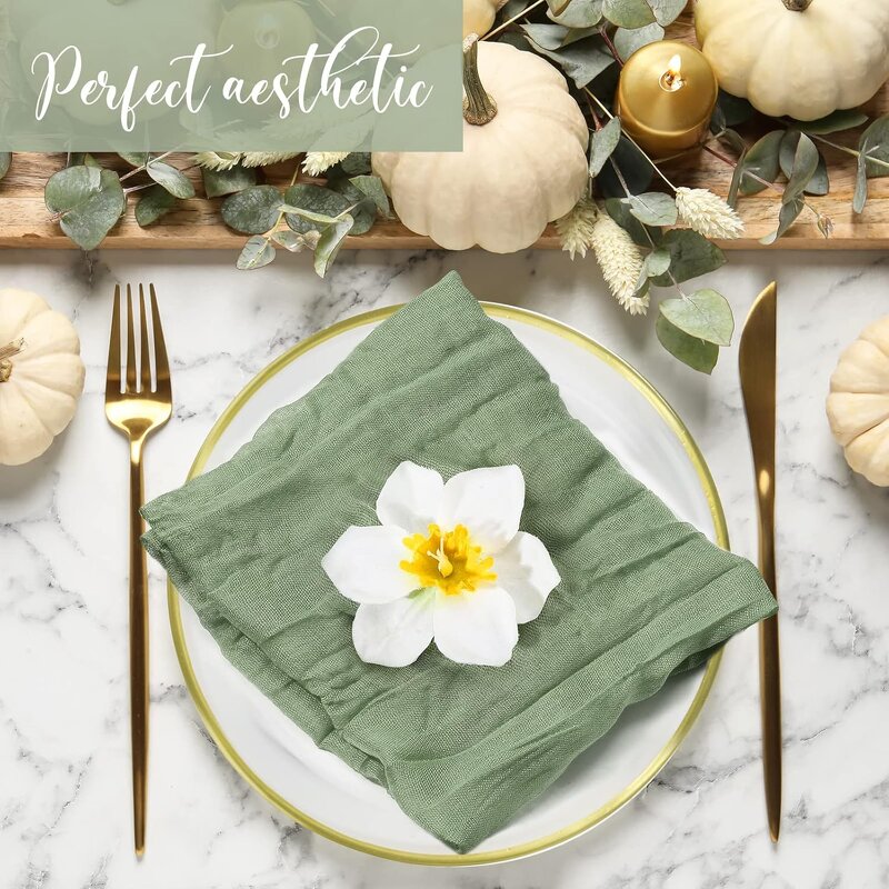 Cheesecloth Napkins Supplier - OEM 19.7 Inch Rustic Wrinkled Table Cover