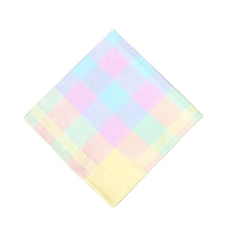 Cotton Handkerchief Supplier - OEM Bulk Wholesale Rainbow Checked Hankies