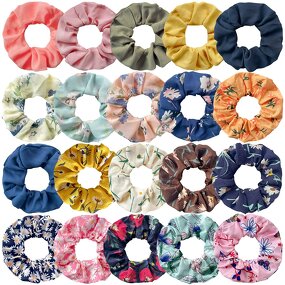 Floral Scrunchies Manufacturer - OEM 20pcs Ponytail Holder Hairbands