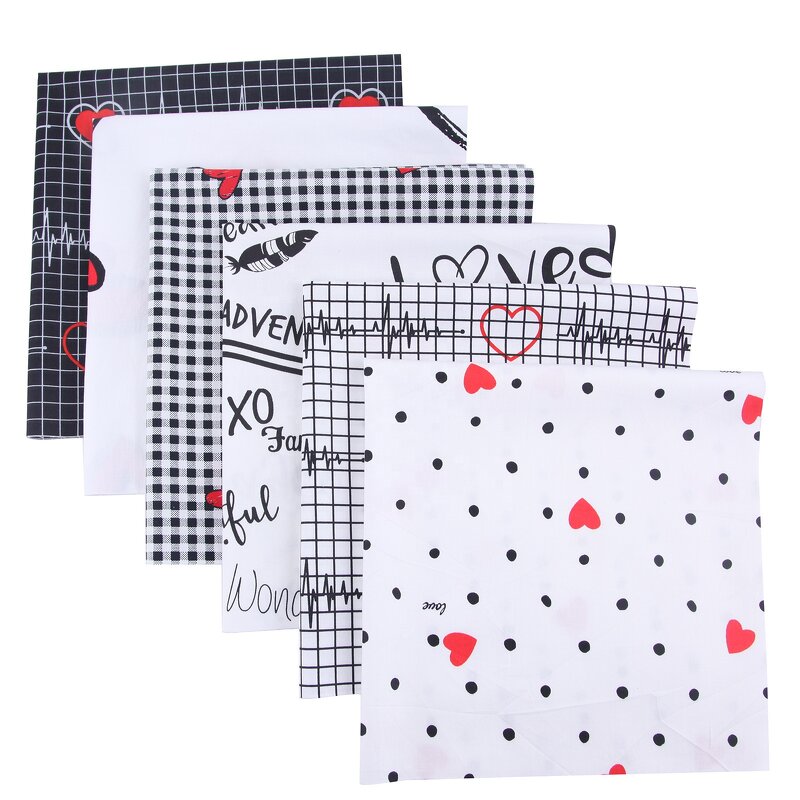 Black Fabric Manufacturer - OEM 6pcs Cotton Sewing Patchwork Squares